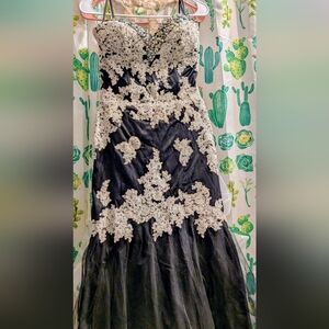 Splash Black and White Lace Dress